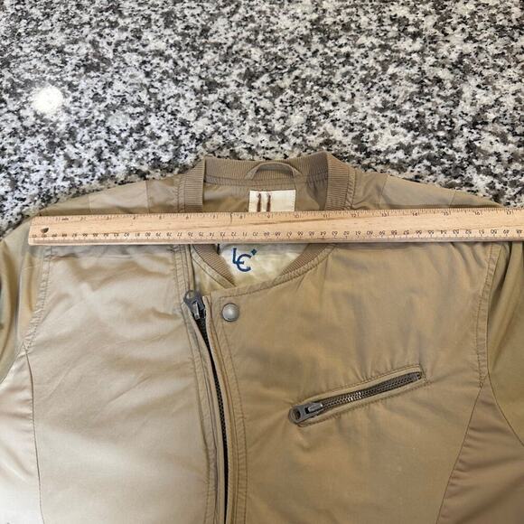 Diesel Vintage Bomber Jacket Lightweight Khaki Tan Pig Leather Trim Men’s Medium - Picture 4 of 15